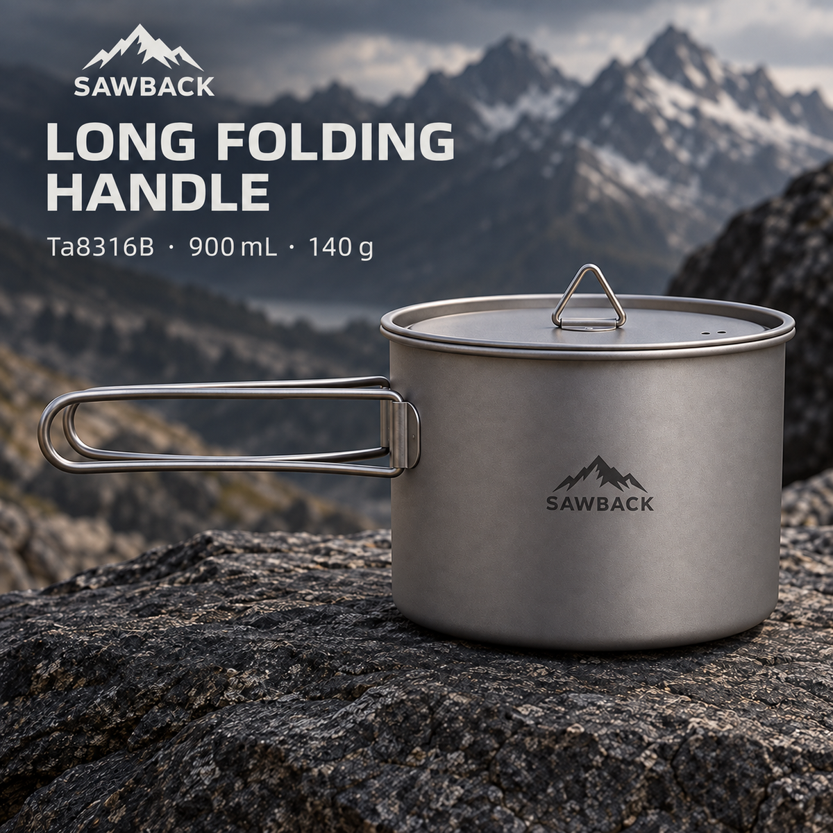 Sawback Trail Kitchen — 4-Piece Nested Titanium Cook System