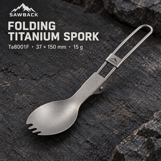 Sawback Folding Titanium Spork