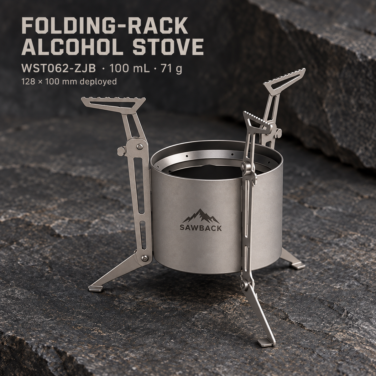 Sawback Folding Titanium Alcohol Stove