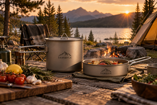 Sawback 1100 mL Titanium Pot + Pan Set