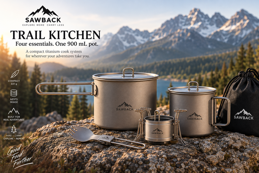 Sawback Trail Kitchen — 4-Piece Nested Titanium Cook System
