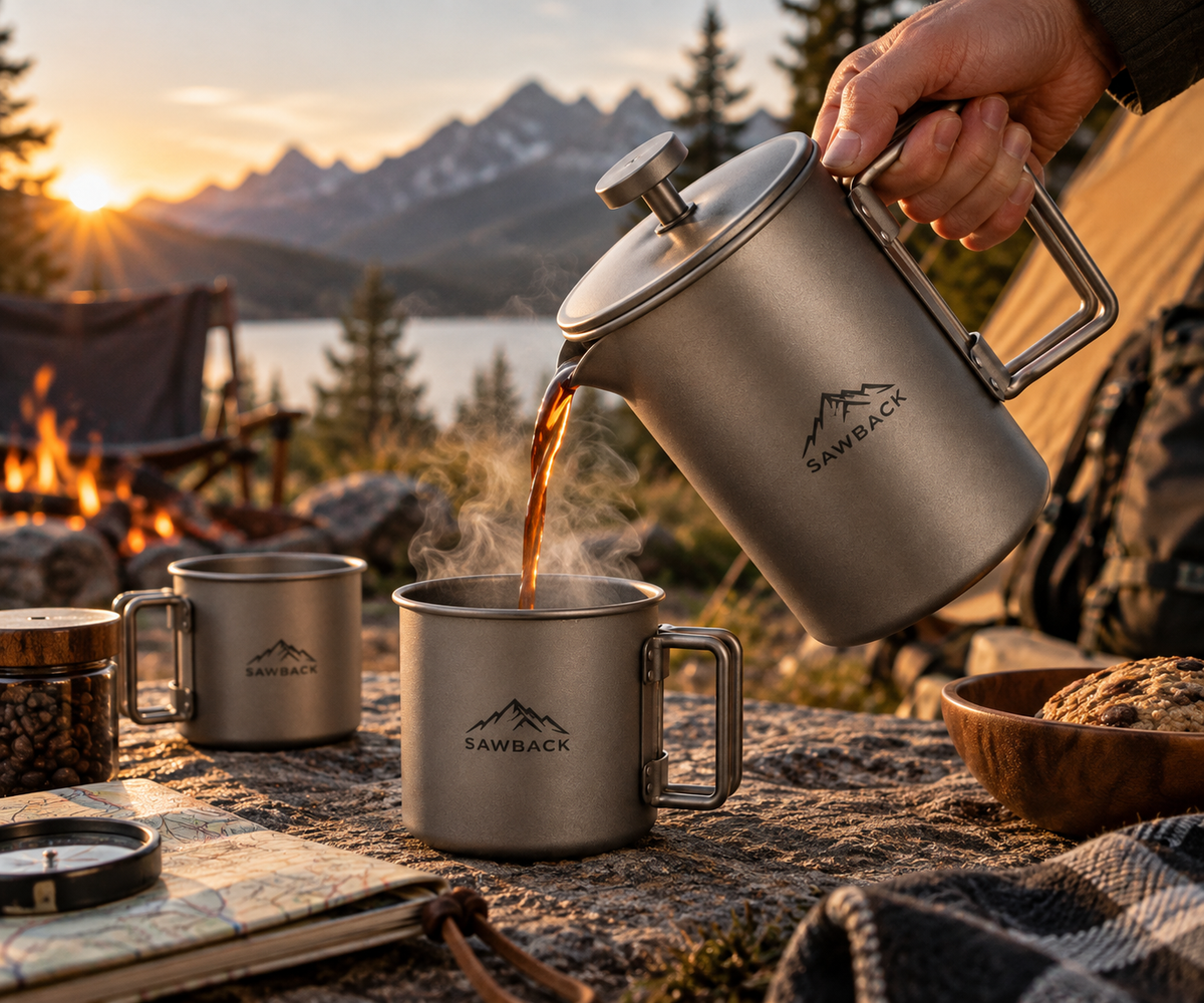 Sawback 750 mL Titanium Camp French Press